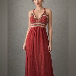 KISMET Bohemian dark red Maxi Dress